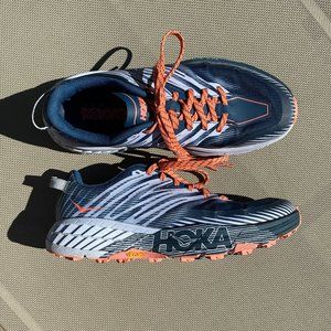 Hoka One One Speedgoat 4 Trail Shoe in Majolica Blue/Heather Womens US 9.5